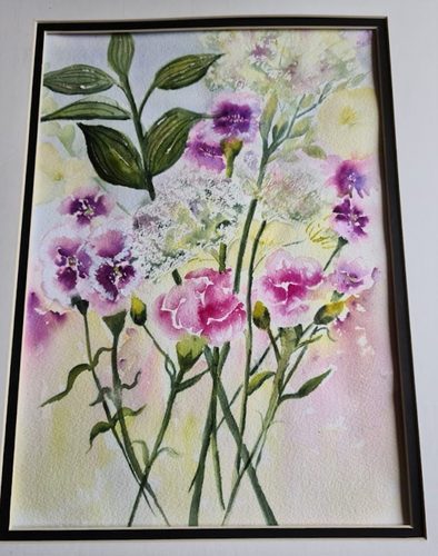 Christine M, Pretty Bouquet, mixed media.